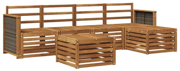 VidaXL Kültéri kanapé szett 6 pcs Természetes