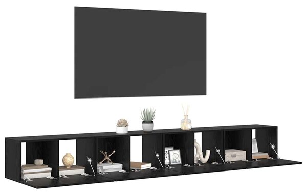 VidaXL TV szekrény garnitúra 4 pcs Musta tammi 60 x 30 x 30 cm Faanyag