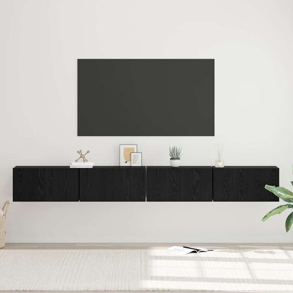 VidaXL TV szekrény garnitúra 4 pcs Musta tammi 60 x 30 x 30 cm Faanyag