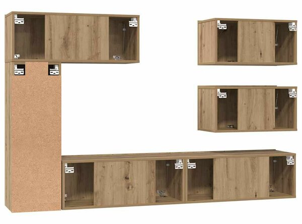 VidaXL TV szekrény garnitúra 6 pcs Artisan tölgy Faanyag