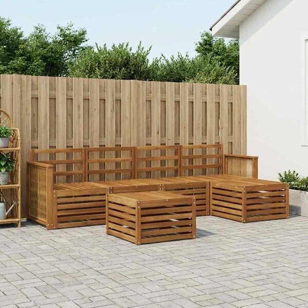 VidaXL Kültéri kanapé szett 6 pcs Természetes
