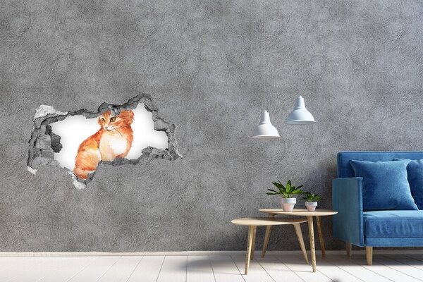 3d fali matrica lyuk a falban Red cat