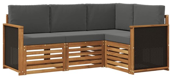 VidaXL Ülőgarnitúrák párnával 4 pcs Tömör Akácfa