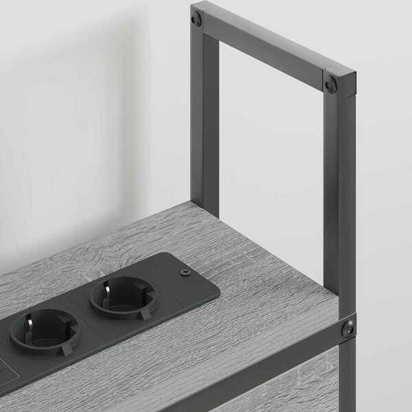 VidaXL Tárolós Fejtámla Töltő Állomással Szürke sonoma 180 cm Faanyag