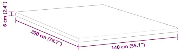 VidaXL Matrac topper Fehér 140 x 200 cm Jacquard Szövet