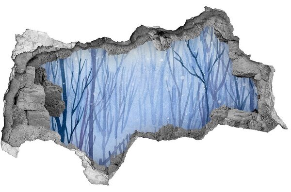 3d fali matrica lyuk a falban Tégla forest télen