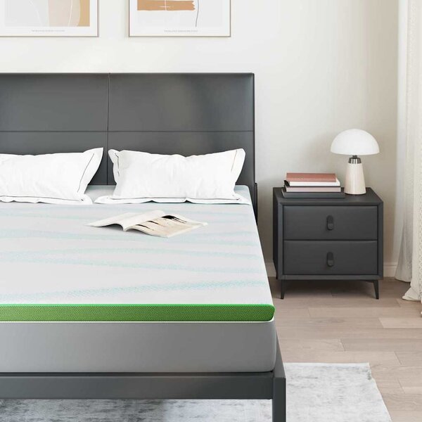 VidaXL Matrac topper 180 x 200 cm vastag Jacquard Szövet Fehér és Zöld