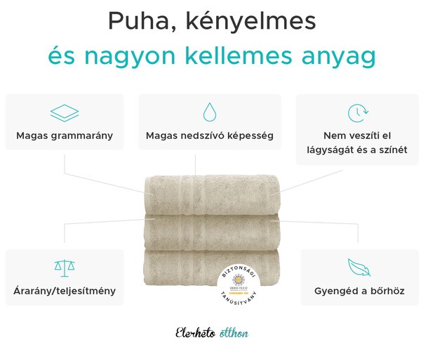 Comfort Maxi fürdőlepedő 100x200 cm barna, 100% pamut