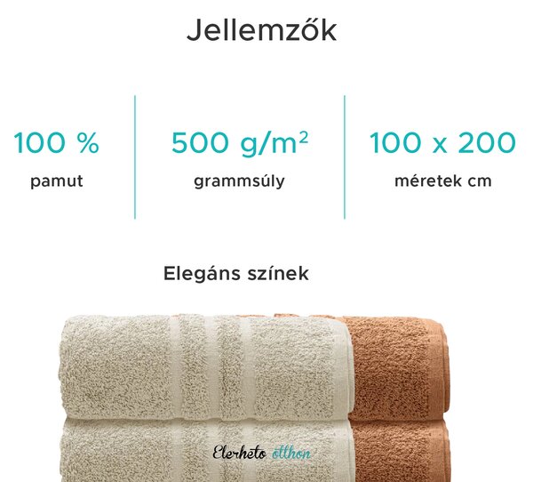 Comfort Maxi fürdőlepedő 100x200 cm barna, 100% pamut