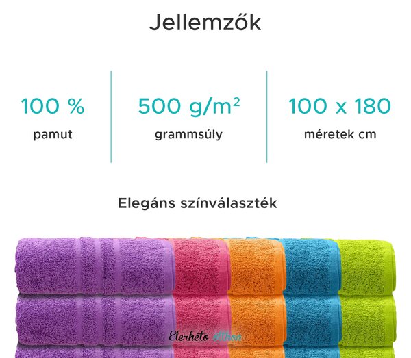 Comfort Maxi törölköző 100x180 cm lila, 100% pamut