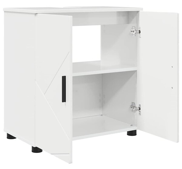 VidaXL Fürdőszoba bútor szett 3 db Magas Fényű Fehér 61 x 35 x 64 cm