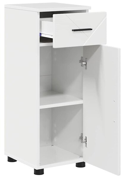 VidaXL Fürdőszoba bútor szett 3 db Magas Fényű Fehér 61 x 35 x 64 cm