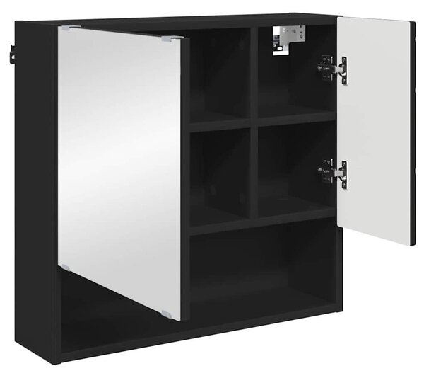 VidaXL Fürdőszoba bútor szett 3 pcs Fekete 61 x 35 x 64 cm Faanyag