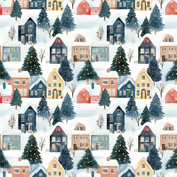 Pamut ágynemű WINTER VILLAGE színes Ágyneműhuzat mérete: 70 x 90 cm | 140 x 200 cm