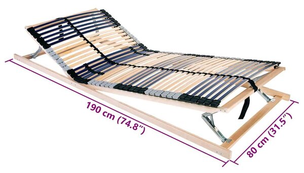 VidaXL Lécalap Barna 80 x 190 cm Tömör bükkfa