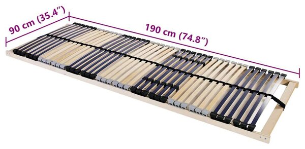 VidaXL Lécalap Barna 90 x 190 cm Tömör bükkfa