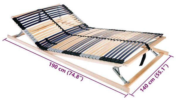 VidaXL Lécalap Barna 140 x 190 cm Tömör bükkfa