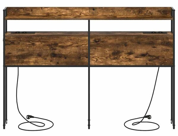 VidaXL Fejtámla LED -es lámpákkal Füstölt tölgy 150 cm Faanyag