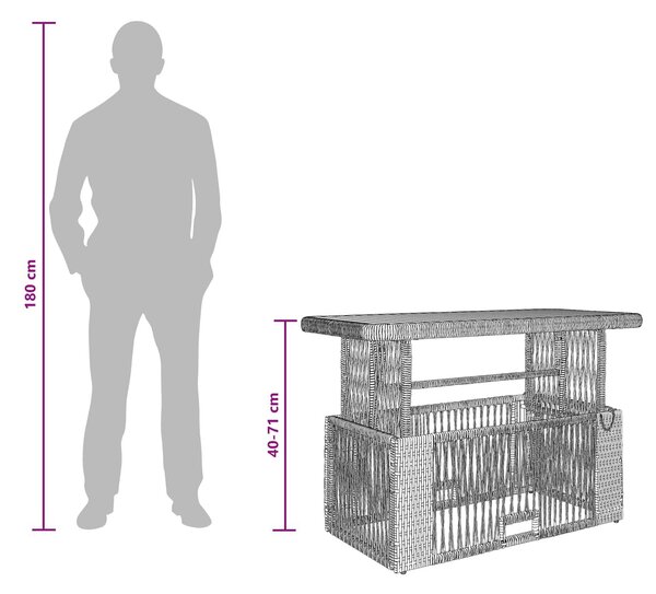 VidaXL Kert étkező szett párnával 4 pcs Fekete és Krém polirattan