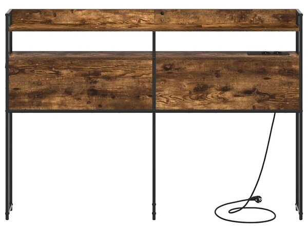 VidaXL Fejtámla LED -es lámpákkal Füstölt tölgy 135 cm Faanyag