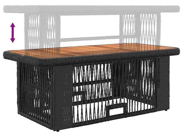 VidaXL Kert étkező szett párnával 4 pcs Fekete és Krém polirattan