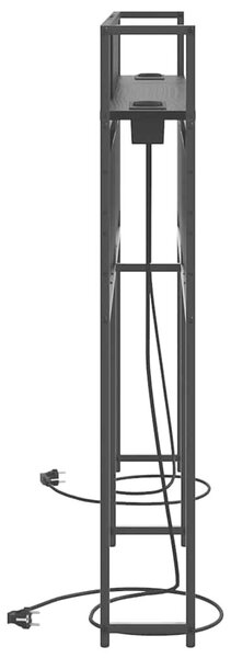 VidaXL Tároló fejtámla polcokkal tárolóval Musta tammi 140 cm Faanyag