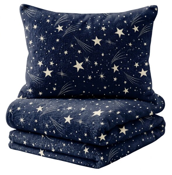 Mikroplüss ágyneműhuzat STARLIGHT sötétkék Ágyneműhuzat mérete: 70 x 90 cm | 140 x 220 cm