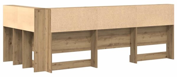 VidaXL Tároló fejtámla polcokkal kézműves tölgy 90 cm Faanyag