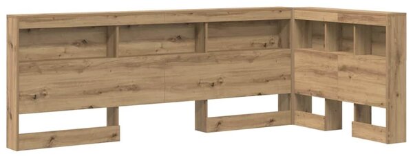 VidaXL Tároló fejtámla polcokkal kézműves tölgy 90 cm Faanyag