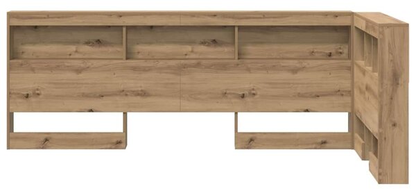 VidaXL Tároló fejtámla polcokkal kézműves tölgy 90 cm Faanyag