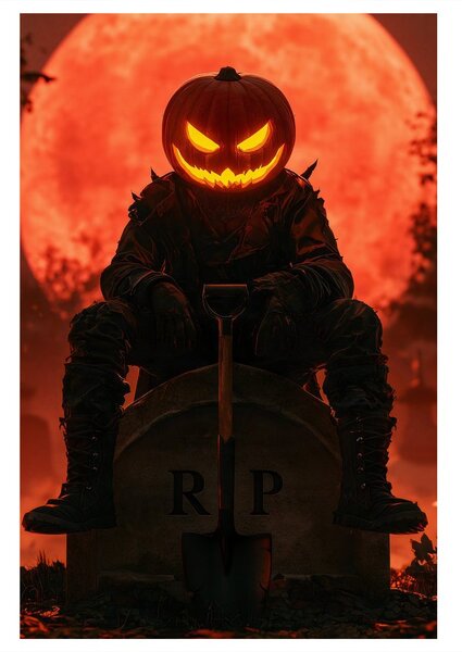 Kép halloweeni rémület vörös hold alatt