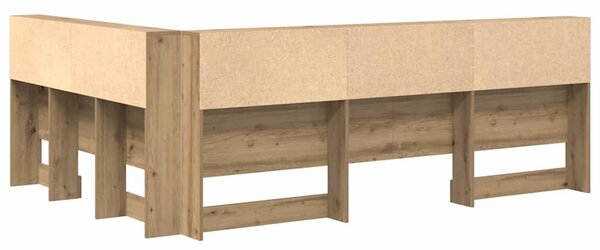VidaXL Tároló fejtámla polcokkal kézműves tölgy 135 cm Faanyag