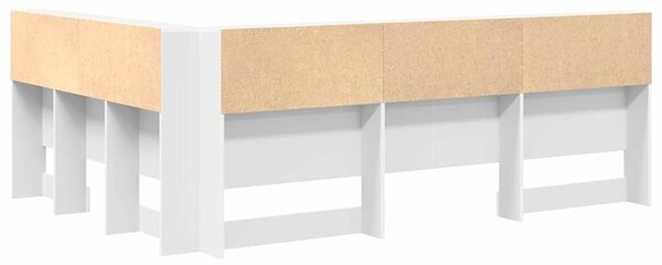 VidaXL Tároló fejtámla polcokkal fejtámlával Fehér 150 cm Faanyag