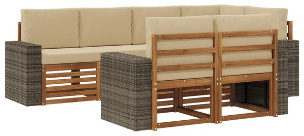 VidaXL Szegmentált kanapé szett párnával 7 pcs Természetes és bézs