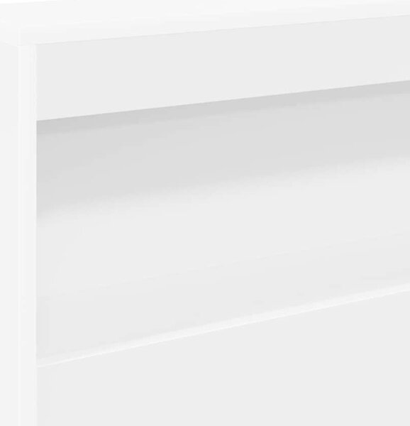 VidaXL Tároló fejtámla polcokkal fejtámlával Fehér 150 cm Faanyag