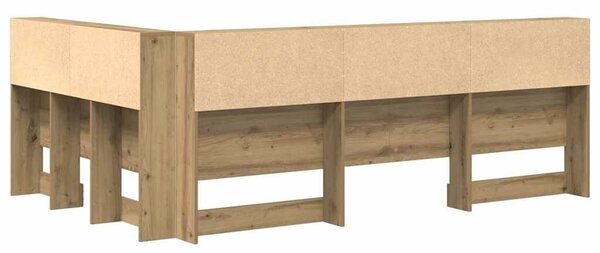 VidaXL Tároló fejtámla Artisan tölgy 207,5 x 137,5 x 76,5 cm Faanyag