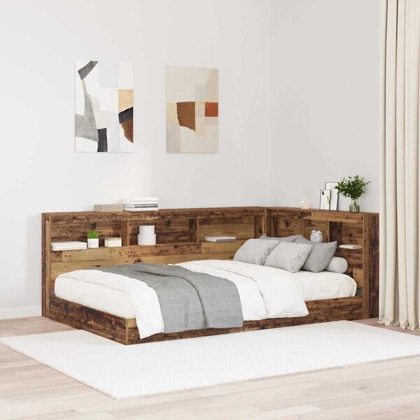 VidaXL Tároló fejtámla Öreg fa 207,5 x 137,5 x 76,5 cm Faanyag