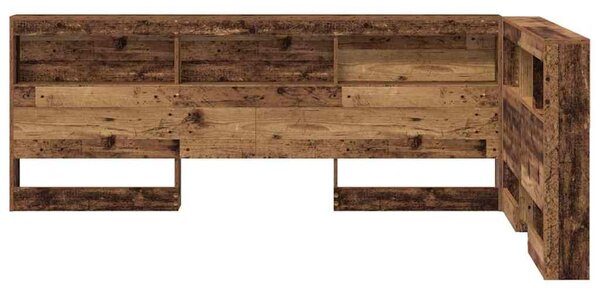 VidaXL Tároló fejtámla Öreg fa 207,5 x 137,5 x 76,5 cm Faanyag