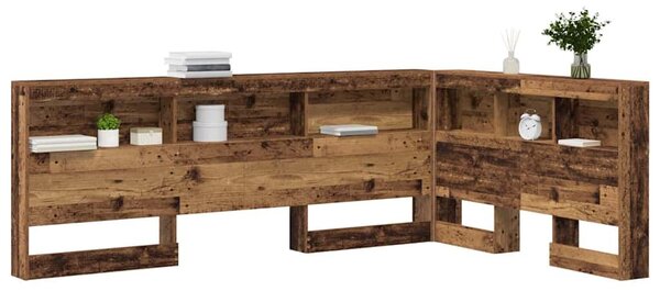 VidaXL Tároló fejtámla Öreg fa 207,5 x 137,5 x 76,5 cm Faanyag
