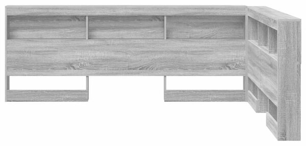 VidaXL Tároló fejtámla polcokkal Szürke sonoma 135 cm Faanyag