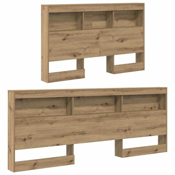 VidaXL Tároló fejtámla Artisan tölgy 207,5 x 137,5 x 76,5 cm Faanyag