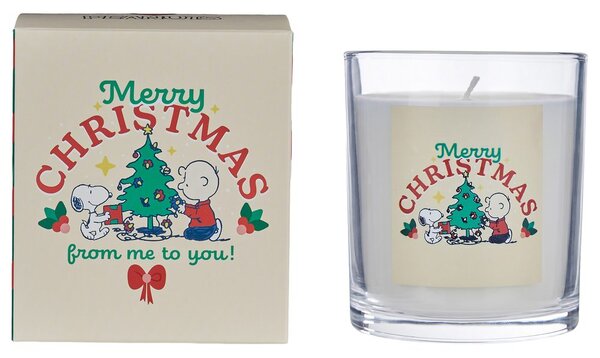 PEANUTS gyertya üvegben 9cm , Snoopy és Charlie