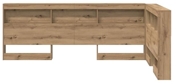 VidaXL Tároló fejtámla Artisan tölgy 207,5 x 137,5 x 76,5 cm Faanyag