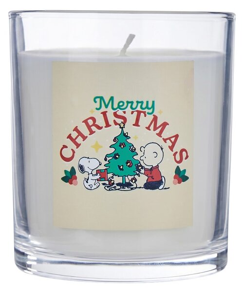 PEANUTS gyertya üvegben 9cm , Snoopy és Charlie