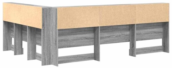 VidaXL Tároló fejtámla polcokkal Szürke sonoma 135 cm Faanyag