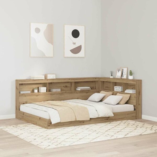 VidaXL Tároló fejtámla Artisan tölgy 207,5 x 137,5 x 76,5 cm Faanyag