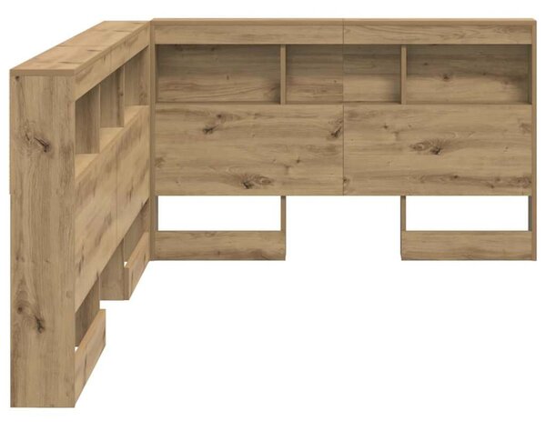 VidaXL Tároló fejtámla Artisan tölgy 207,5 x 137,5 x 76,5 cm Faanyag