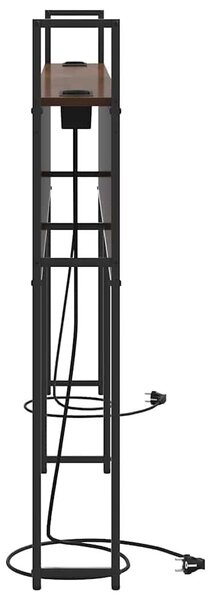 VidaXL Tárolós Fejtámla Töltő Állomással barna tölgy 180 cm Faanyag