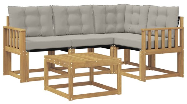 VidaXL Kültéri kanapé szett párnával 5 pcs Fehér és Világosszürke