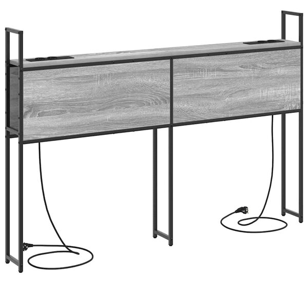 VidaXL Tárolós Fejtámla Töltő Állomással Szürke sonoma 150 cm Faanyag
